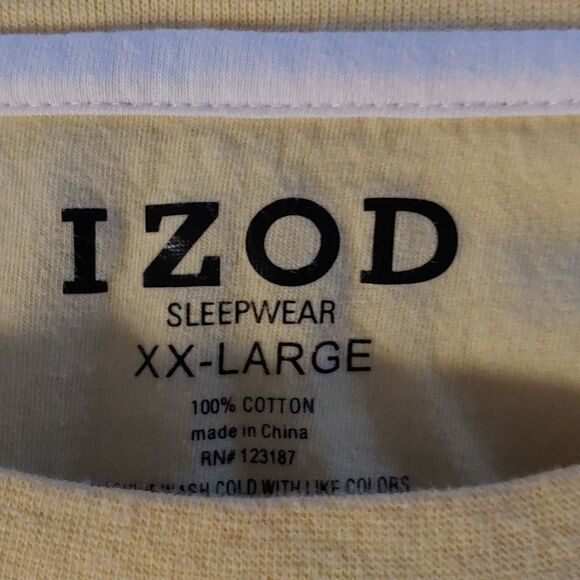 Izod Yellow short sleeve sleepwear shirt Sz XXL EUC - Picture 4 of 4